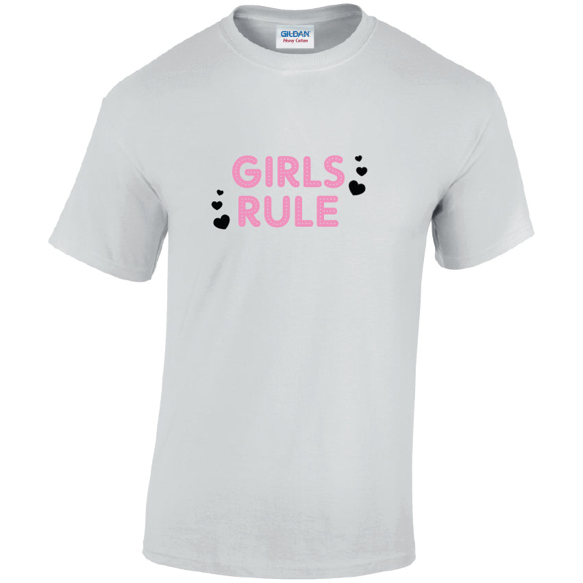 Girls Rule Cotton T-Shirt Available in Black Grey and White TM25CL15