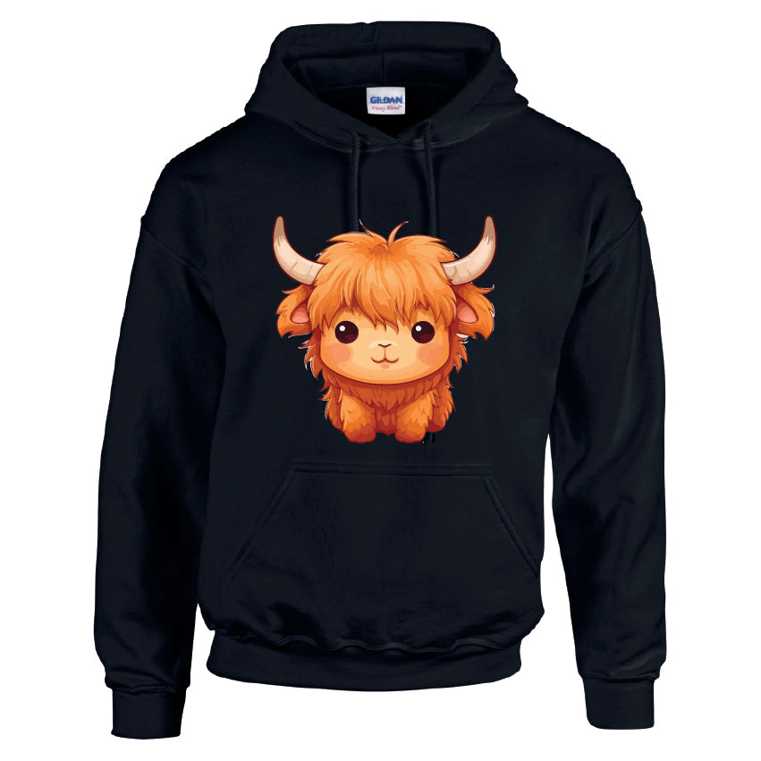 CL01 Highland Cow Unisex Cotton Hoodie Various Sizes & Colours Available