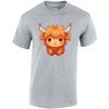 Highland Cow Cotton T-Shirt Available in Black Grey and White TM25CL01