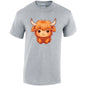 Highland Cow Cotton T-Shirt Available in Black Grey and White TM25CL01