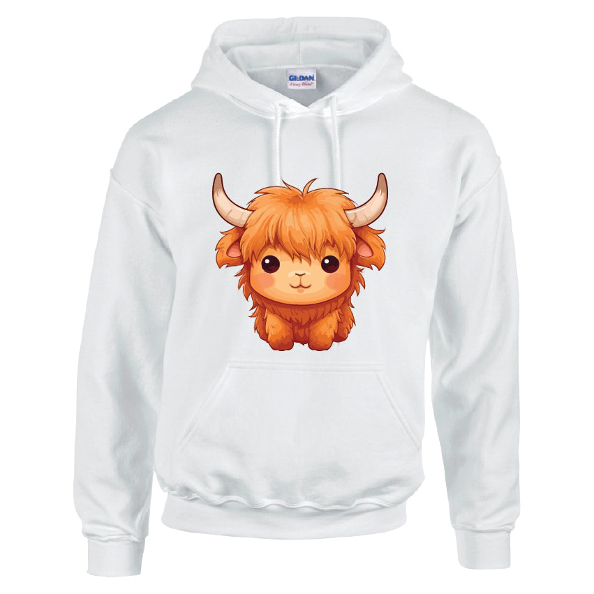 CL01 Highland Cow Unisex Cotton Hoodie Various Sizes & Colours Available