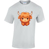 Highland Cow Cotton T-Shirt Available in Black Grey and White TM25CL01