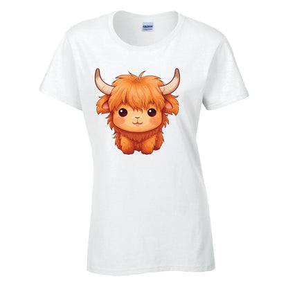 Highland Cow Cotton T-Shirt Available in Black Grey and White TF25CL01