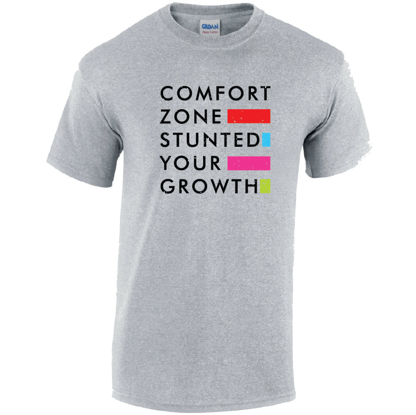 Comfort Zone Stunted Your Growth Cotton T-Shirt Available in Black Grey and White TM25CL22