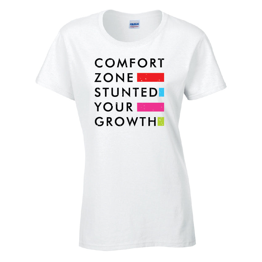 Comfort Zone Stunted Your Growth T-Shirt Available in Black Grey and White TF25CL22