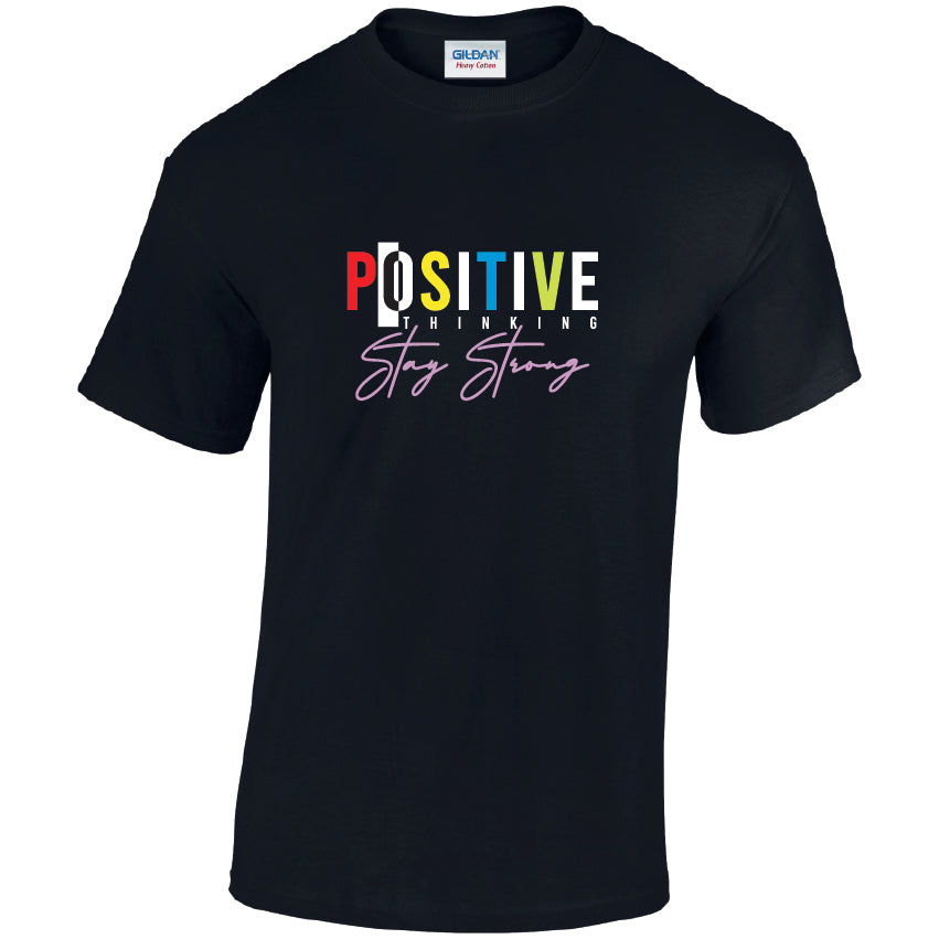 Positive Thinking Mental Health Cotton T-Shirt Available in Black Grey and White TM25CL24