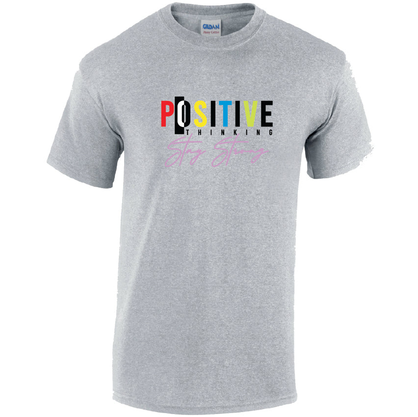Positive Thinking Mental Health Cotton T-Shirt Available in Black Grey and White TM25CL24