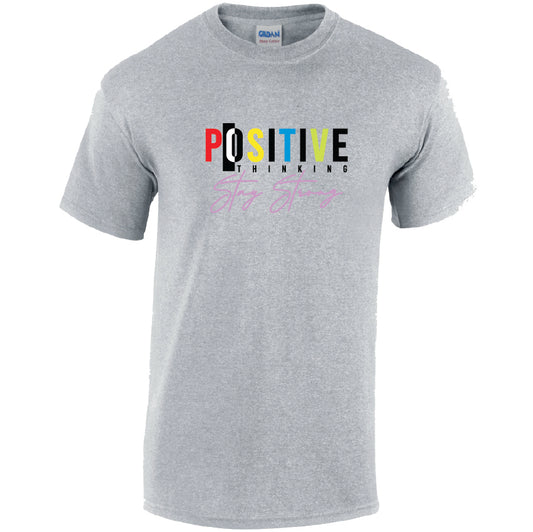 Positive Thinking Mental Health Cotton T-Shirt Available in Black Grey and White TM25CL24