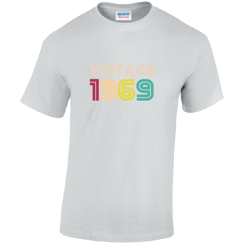 Vintage 1969 Cotton T-Shirt Available in Black Grey and White TM25CL26