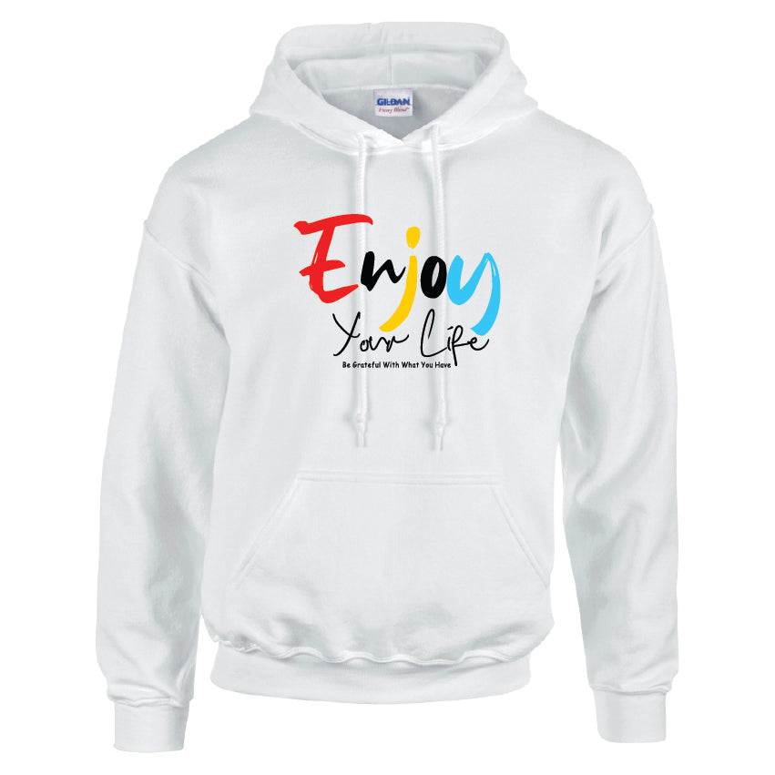 HCL28 Enjoy Your Life Unisex Cotton Hoodie Various Sizes & Colours Available