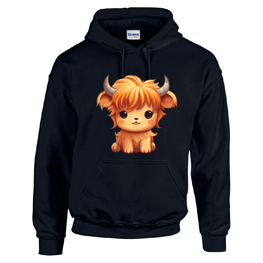 HCL02 Highland Cow Unisex Cotton Hoodie Various Sizes & Colours Available