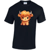 Highland Cow Cotton T-Shirt Available in Black Grey and White TM25CL02