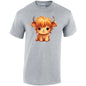 Highland Cow Cotton T-Shirt Available in Black Grey and White TM25CL02