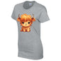 Highland Cow Cotton T-Shirt Available in Black Grey and White TF25CL02