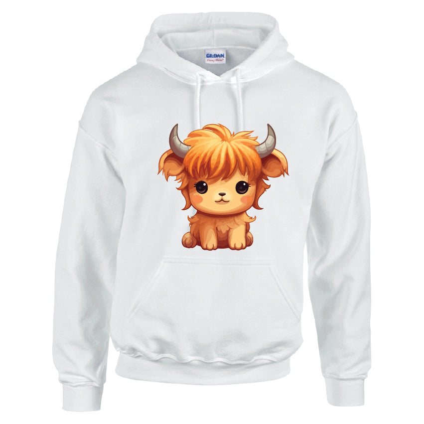HCL02 Highland Cow Unisex Cotton Hoodie Various Sizes & Colours Available