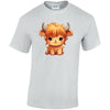 Highland Cow Cotton T-Shirt Available in Black Grey and White TM25CL02
