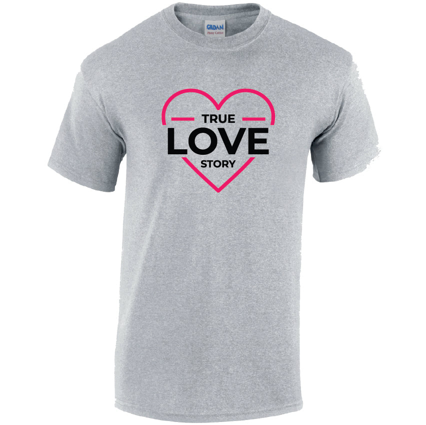 True Love Story Cotton T-Shirt Available in Black Grey and White TM25CL32