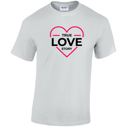 True Love Story Cotton T-Shirt Available in Black Grey and White TM25CL32