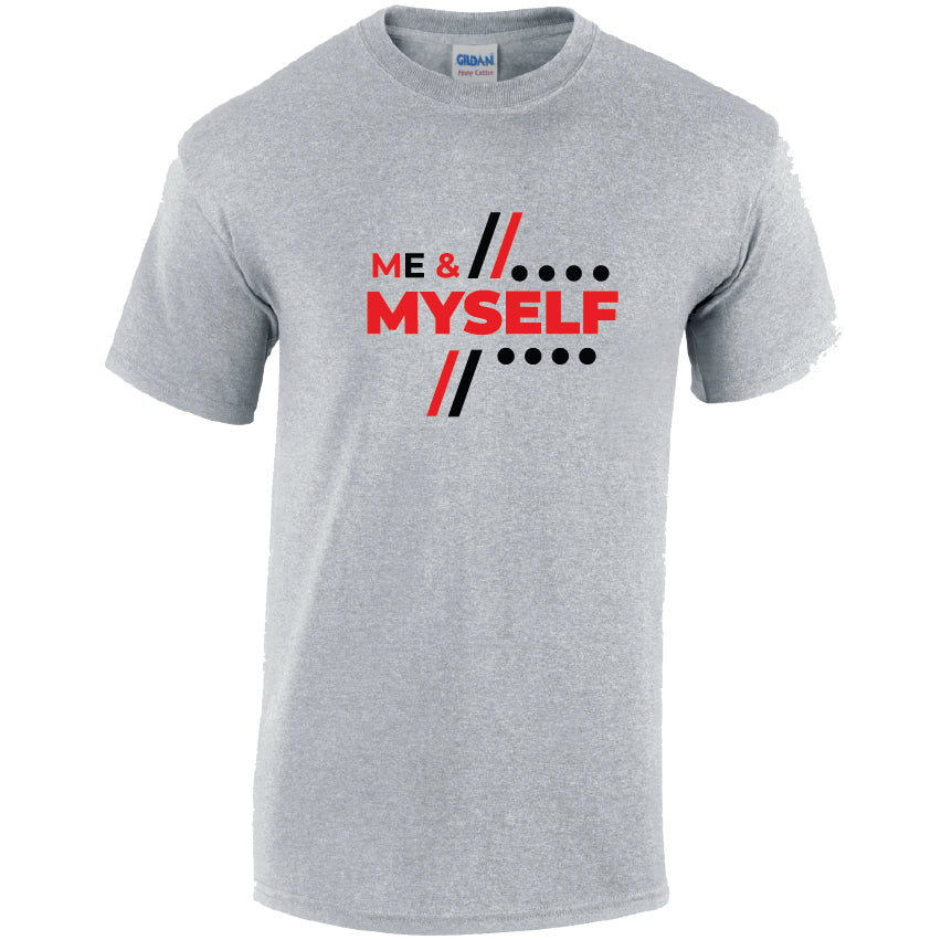Me & Myself Cotton T-Shirt Available in Black Grey and White TM25CL36