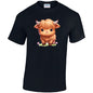 Highland Cow Cotton T-Shirt Available in Black Grey and White TM25CL03