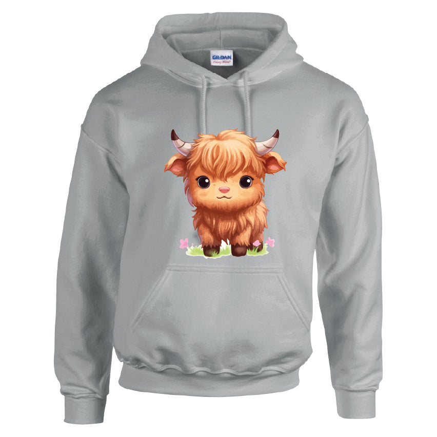 HCL03 Highland Cow Unisex Cotton Hoodie Various Sizes & Colours Available