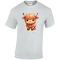 Highland Cow Cotton T-Shirt Available in Black Grey and White TM25CL03