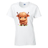 Highland Cow Cotton T-Shirt Available in Black Grey and White TF25CL03