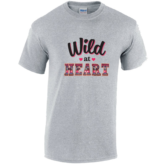 Wild At Heart Cotton T-Shirt Available in Black Grey and White TM25CL06
