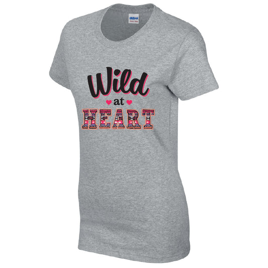 Wild At Heart Cotton T-Shirt Available in Black Grey and White TF25CL06