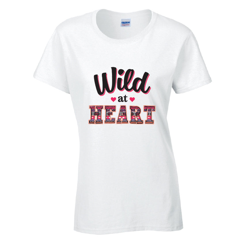 Wild At Heart Cotton T-Shirt Available in Black Grey and White TF25CL06