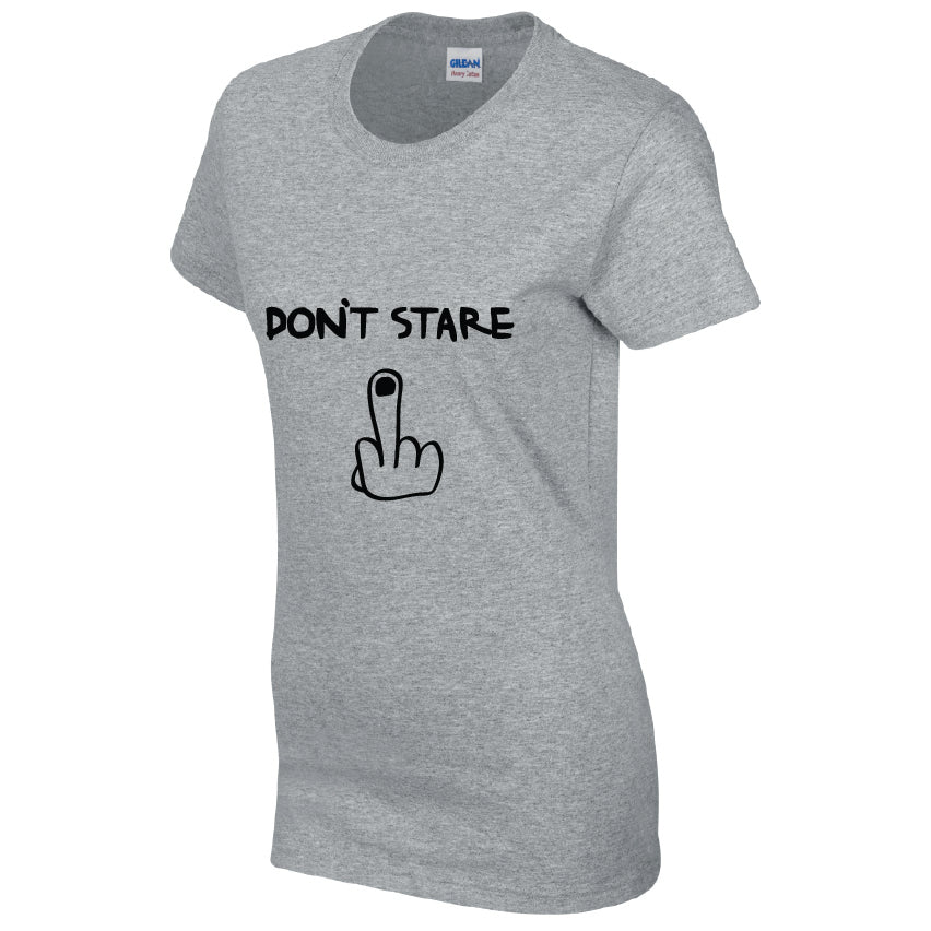 Dont Stare Cotton T-Shirt Available in Black Grey and White TF25CL08