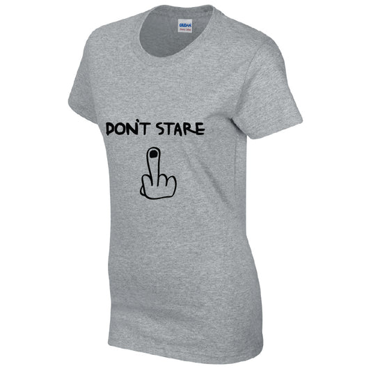 Dont Stare Cotton T-Shirt Available in Black Grey and White TF25CL08