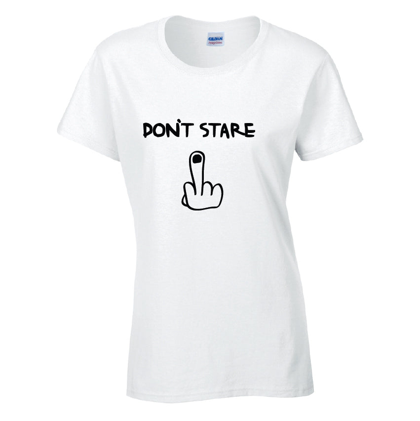 Dont Stare Cotton T-Shirt Available in Black Grey and White TF25CL08