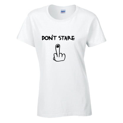 Dont Stare Cotton T-Shirt Available in Black Grey and White TF25CL08