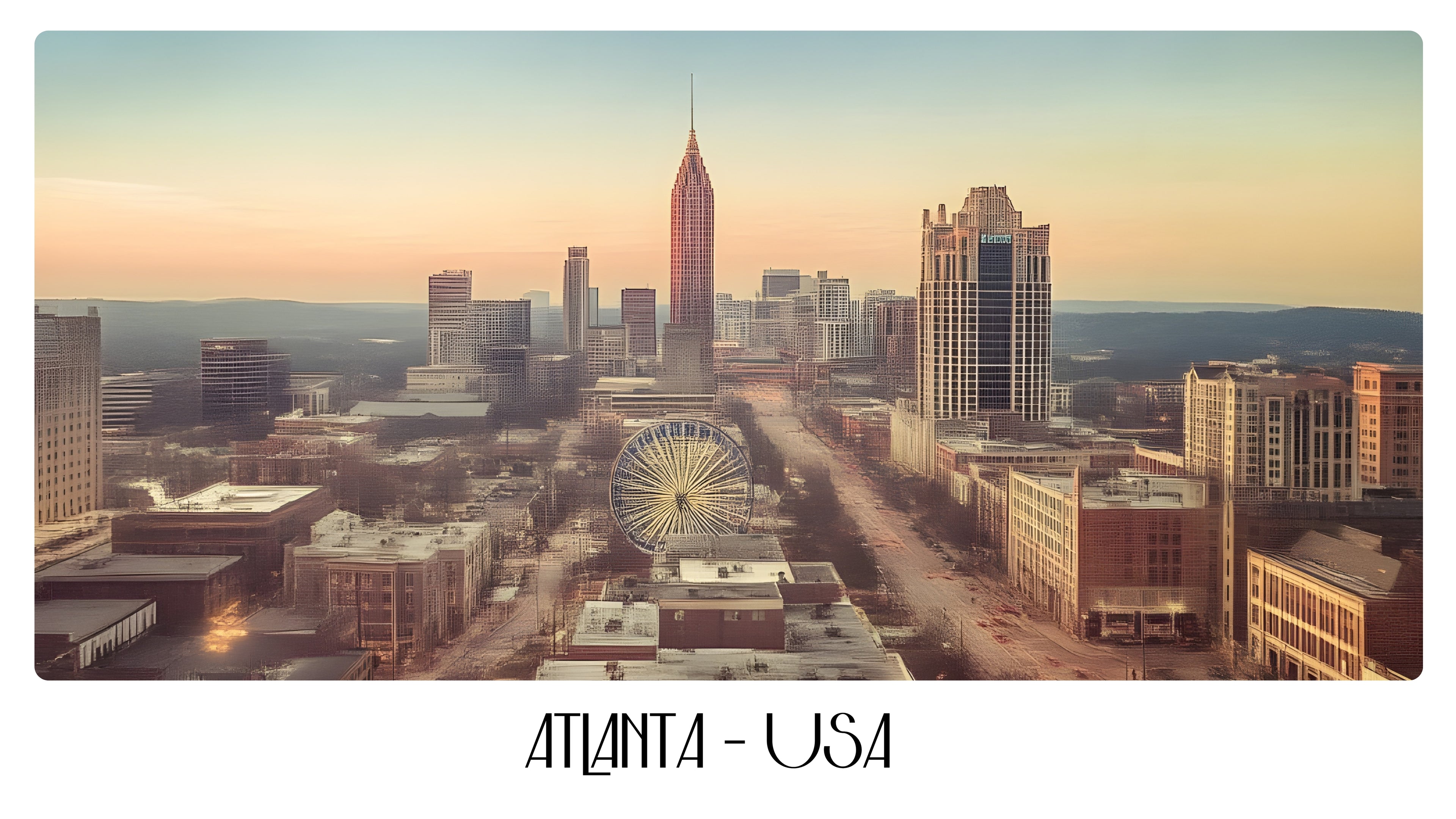 PP26 Atlanta USA Panoramic Premium Waterproof & Tear Resistant Poster
