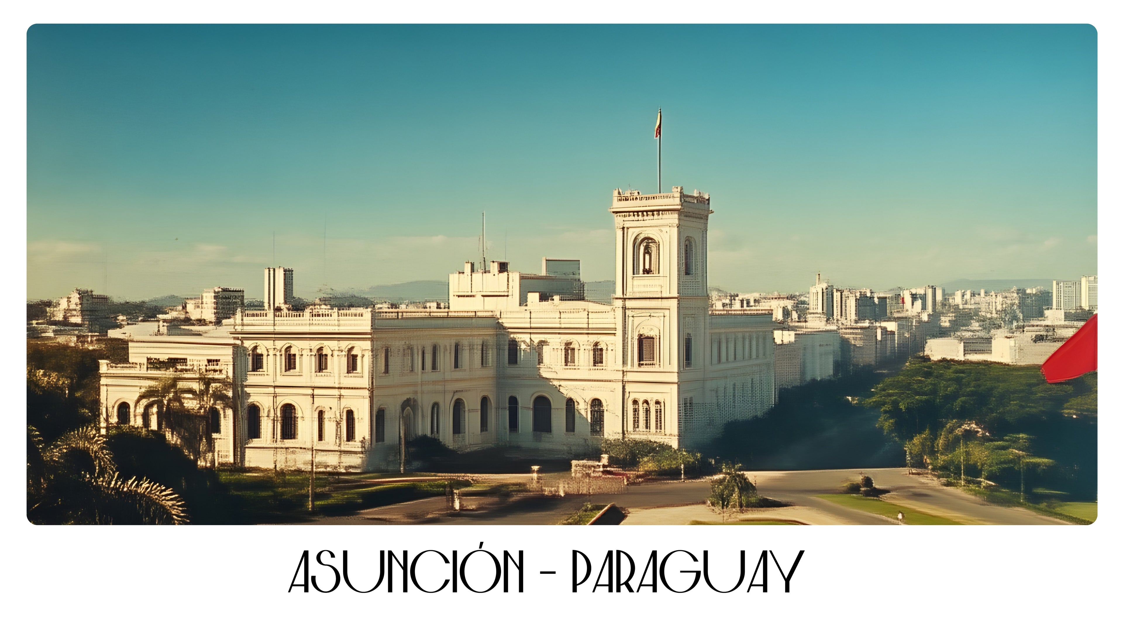 PP28 Asuncion Paraguay Panoramic Premium Waterproof & Tear Resistant Poster