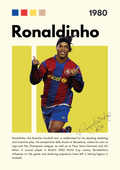 FOOT29 Ronaldinho (1980) Printed | Premium Waterproof & Tear Resistant Full Colour Posters
