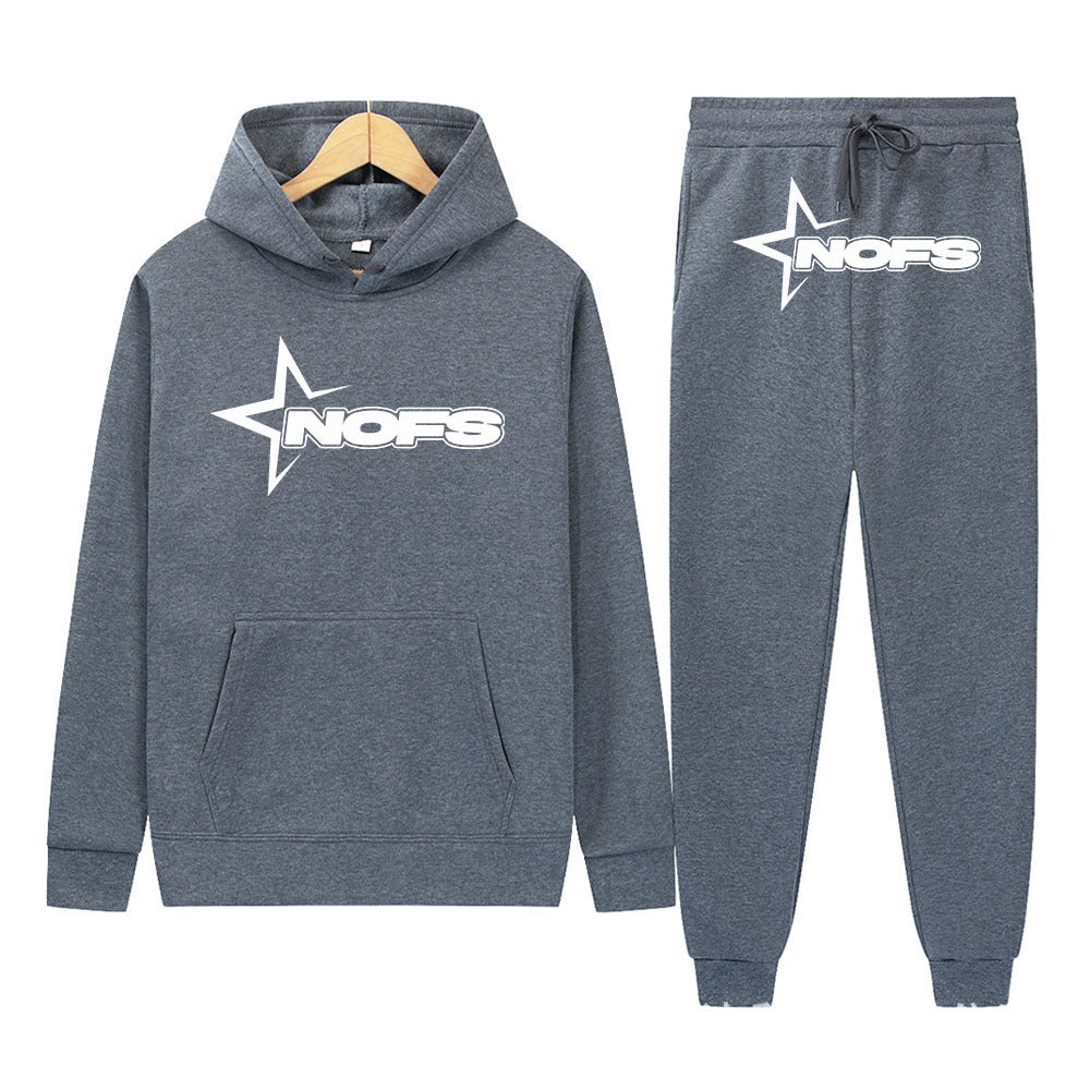 Y2K Goth Punk Rock Streetwear NOES Unisex Two-Piece Hoodie Set