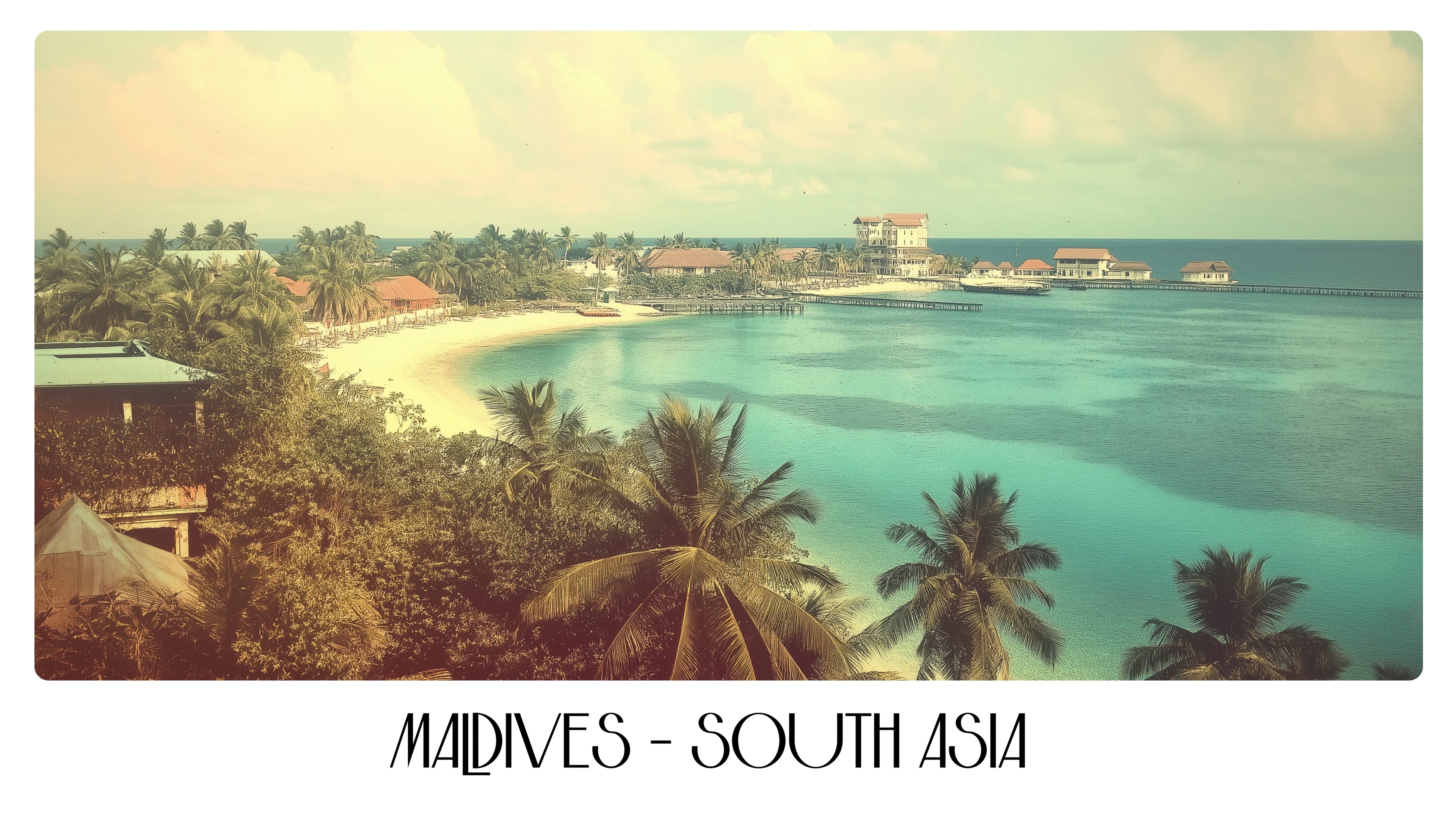 PP29 Maldives South Asia Panoramic Premium Waterproof & Tear Resistant Poster
