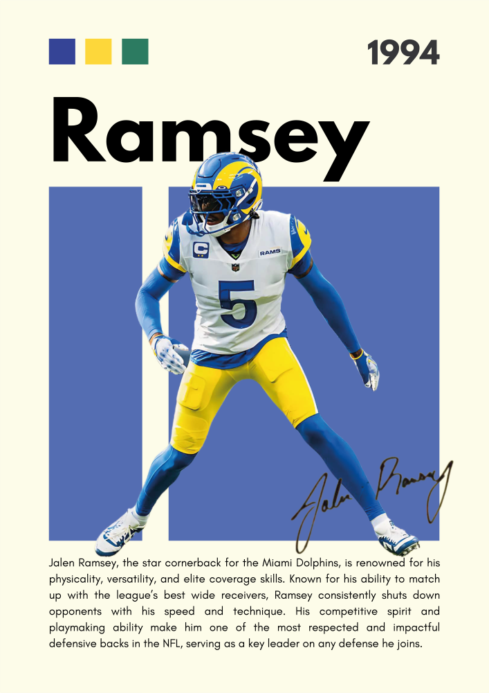 NFL29 Jalen Ramsey (1994) Printed | Premium Waterproof & Tear Resistant Full Colour Posters