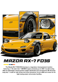 Mazda RX-7 FD3S Car Poster Printed | Premium Waterproof & Tear Resistant Full Colour Posters