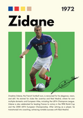 FOOT30 Zinedine Zidane (1972) Printed | Premium Waterproof & Tear Resistant Full Colour Posters