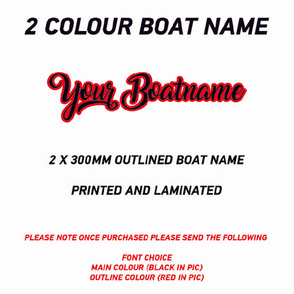 FCBN01 300mm Outlined boat watercraft names Two Colour