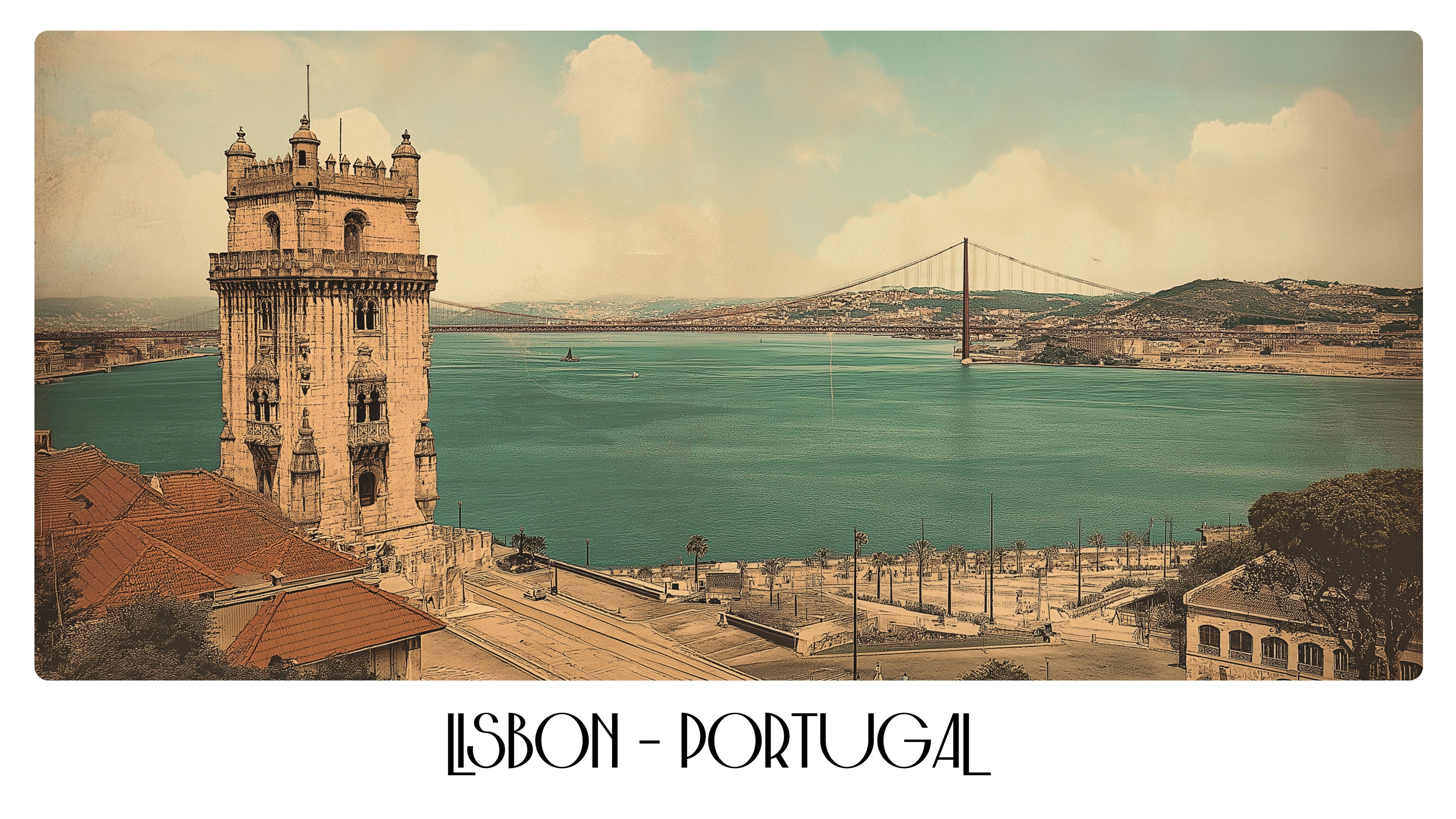 PP30 Lisbon Portugal Panoramic Premium Waterproof & Tear Resistant Poster