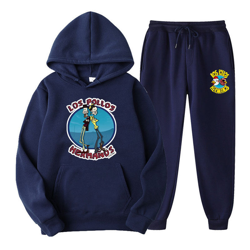 Los Pollos Hermanos Unisex Hoodie Set, Two-Piece Casual Sweatshirt Tops