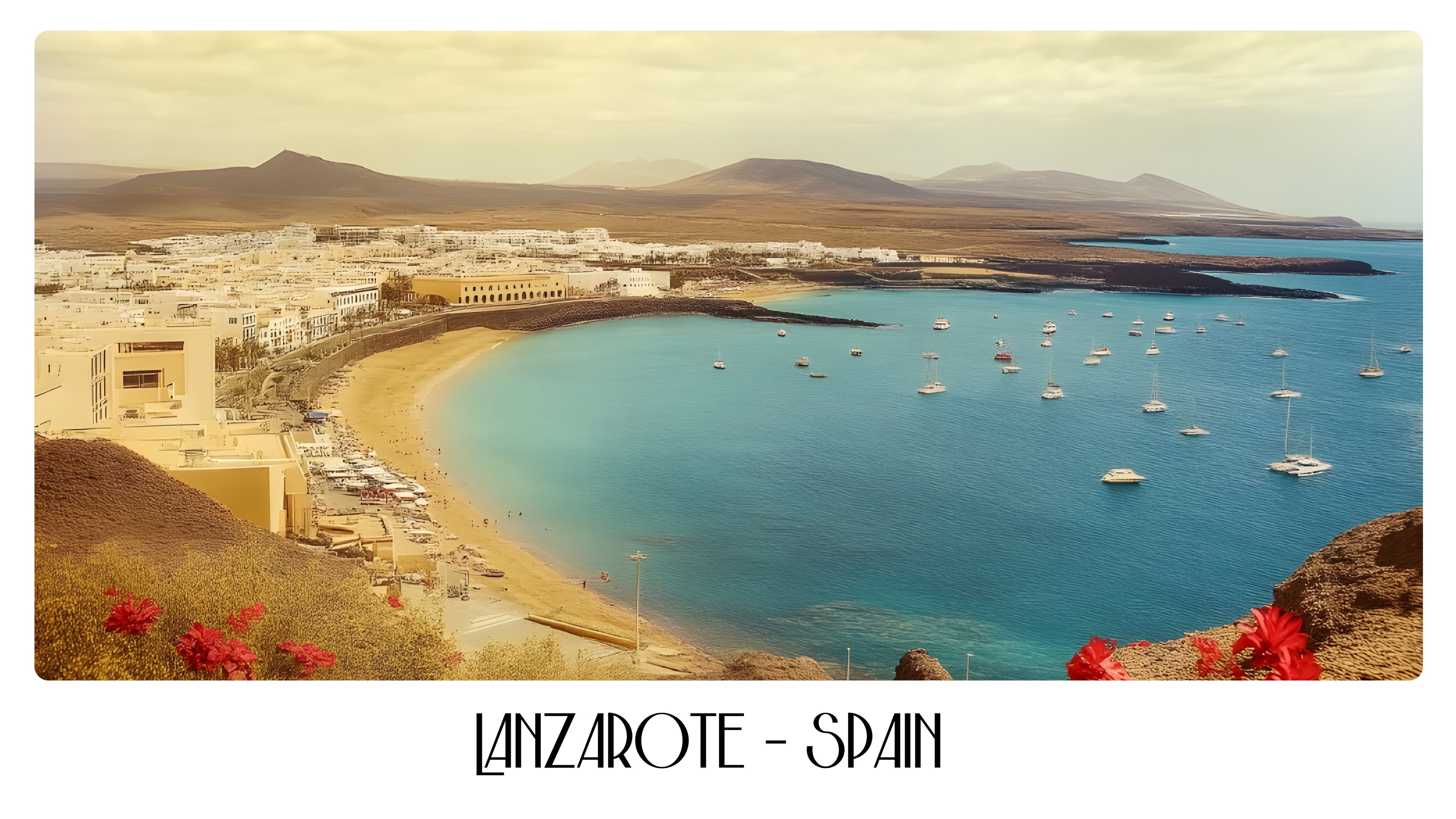 PP33 Lanzarote Spain Panoramic Premium Waterproof & Tear Resistant Poster