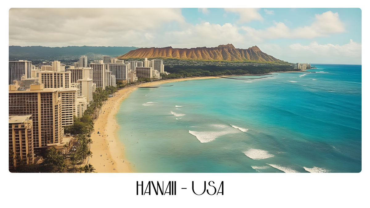 PP35 Hawaii USA Panoramic Premium Waterproof & Tear Resistant Poster