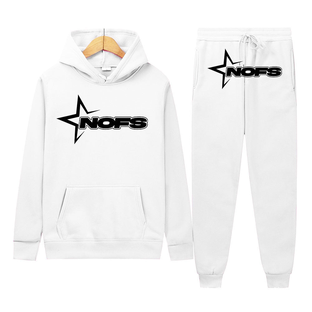 Y2K Goth Punk Rock Streetwear NOES Unisex Two-Piece Hoodie Set