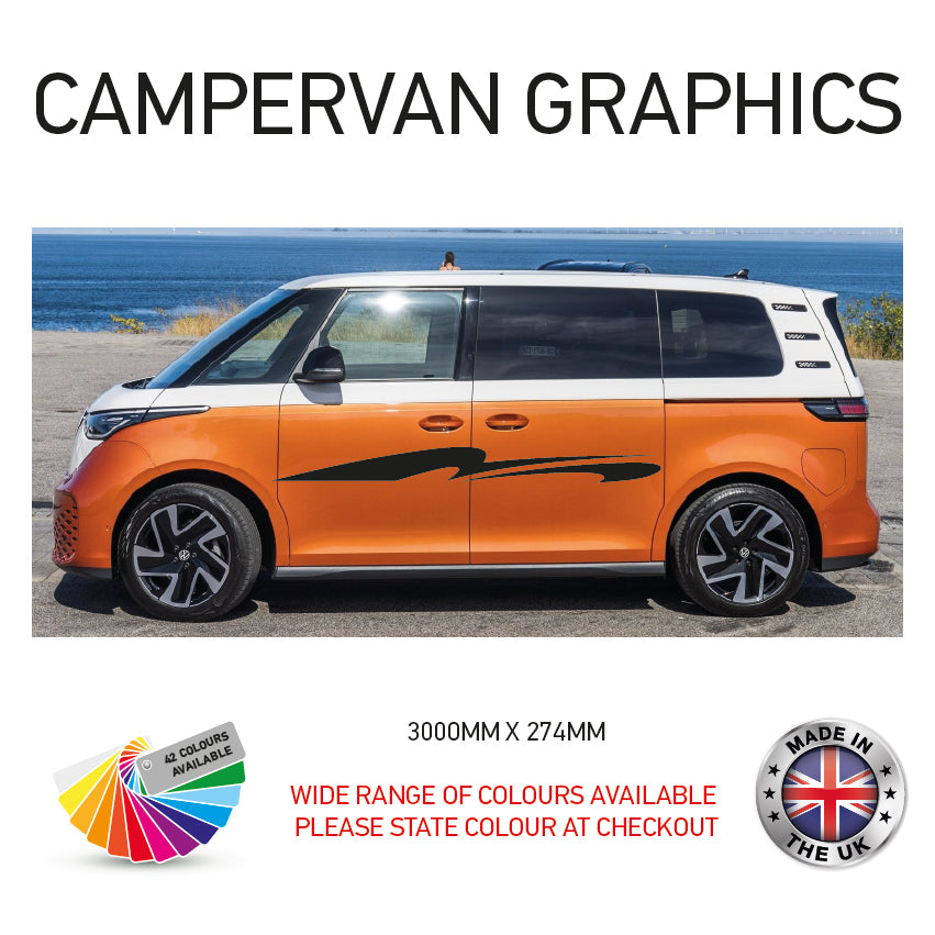 3M23CVG001-100 3m Campervan motorhome Side Graphics X 2 Vinyl Stickers Decals Various Designs Available