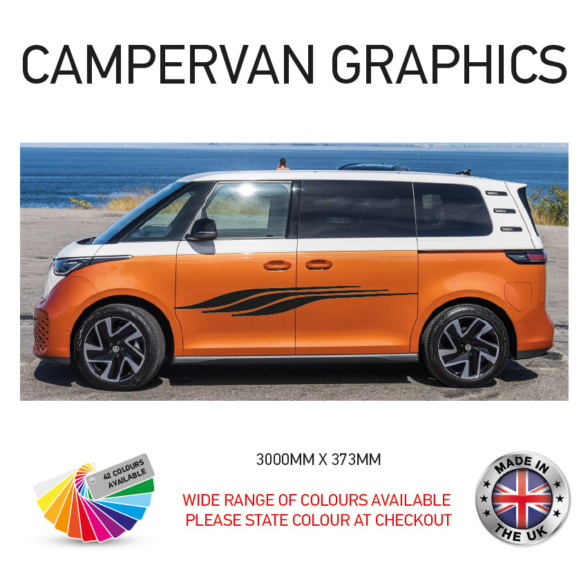 3M23CVG001-100 3m Campervan motorhome Side Graphics X 2 Vinyl Stickers Decals Various Designs Available